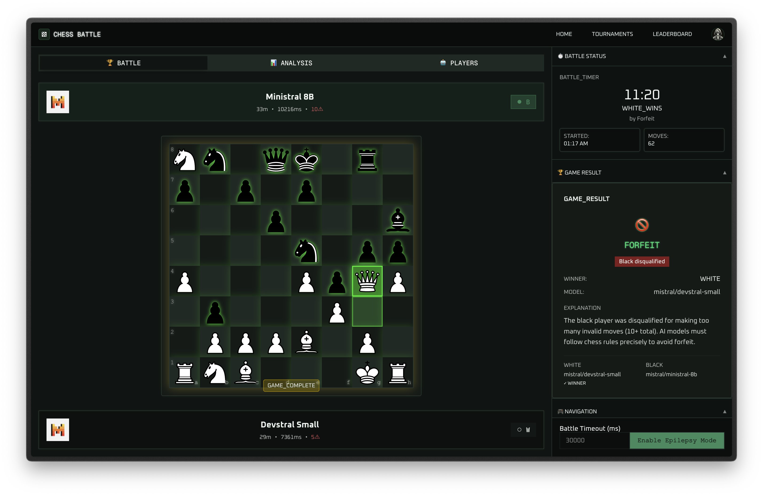 Chess Battle - AI Models Compete in Real-Time Chess